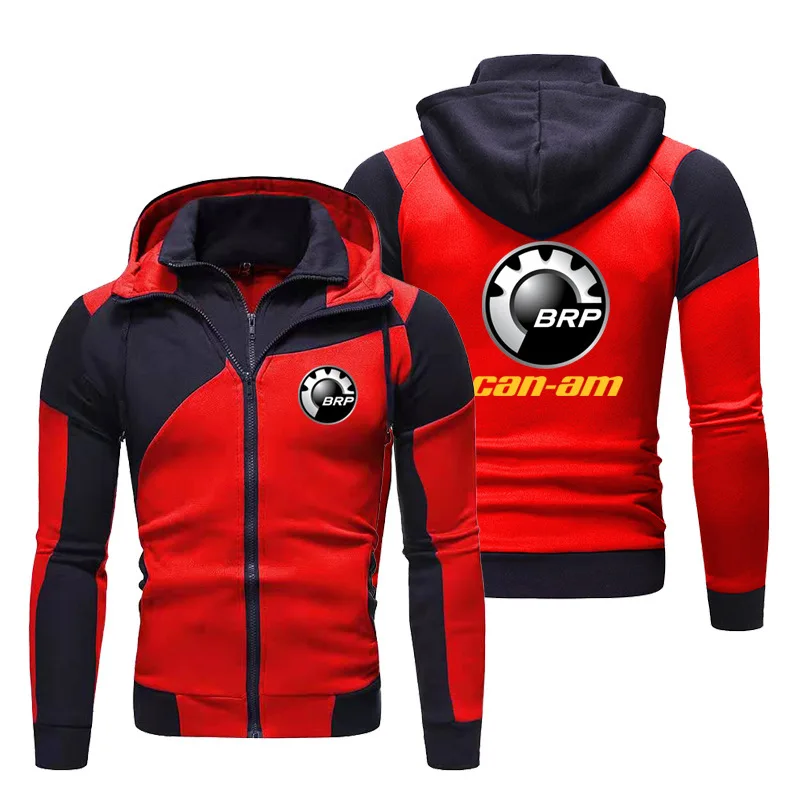 New Men's Can am Logo Racing Logo Jacket Zipper Hooded Sweatshirt Jacket Outdoor Sports Double Zipper Shirt Clothing