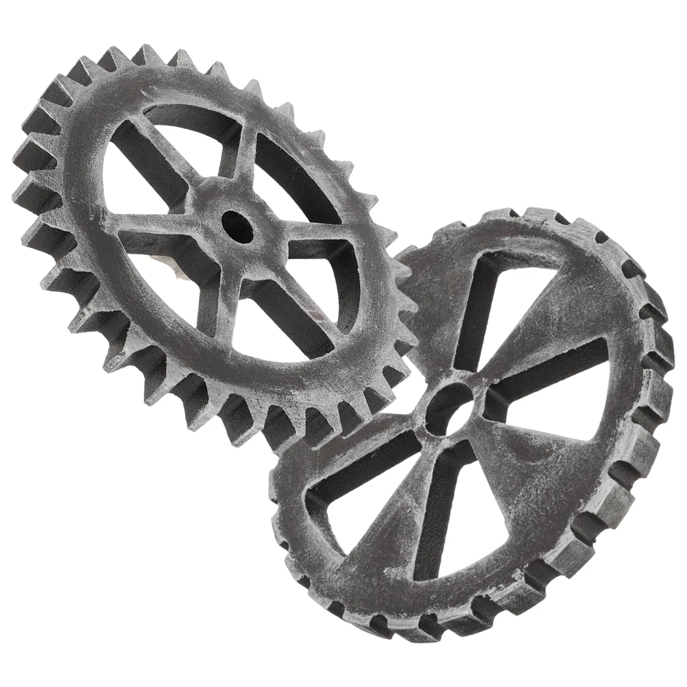

2pcs Gear Wall Decor Industrial Style Vintage Metal Gears Home Office Decor Density Board Hanging Accessories