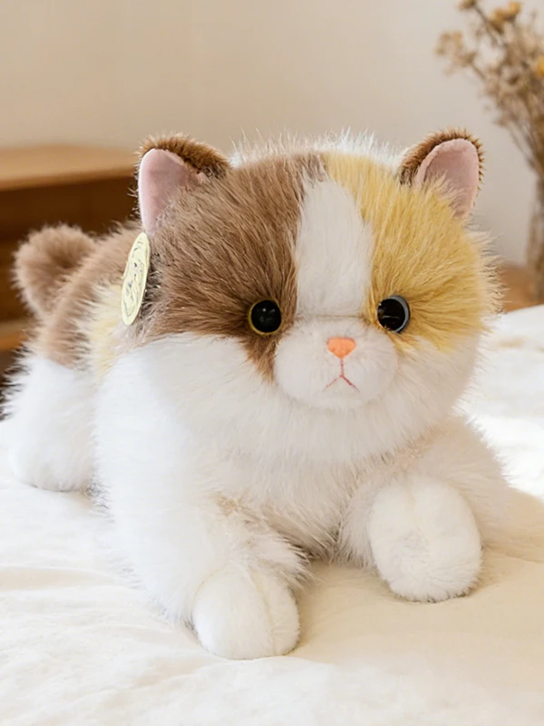 愛らしい猫のぬいぐるみ、女性版、抱きしめられるシミュレーションぬいぐるみ、子供やペット愛好家のためのコンパニオンおもちゃ