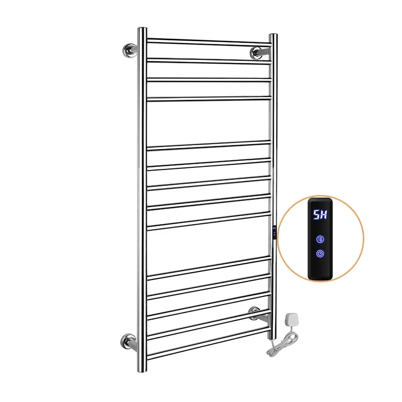 Imagem -05 - Toalheiro Aquecido Elétrico Fios Ocultos Expostos Toalheiro de Aquecimento com Temporizador Termostato Aquecedor de Aço Inoxidável Secador de Toalhas de Banho