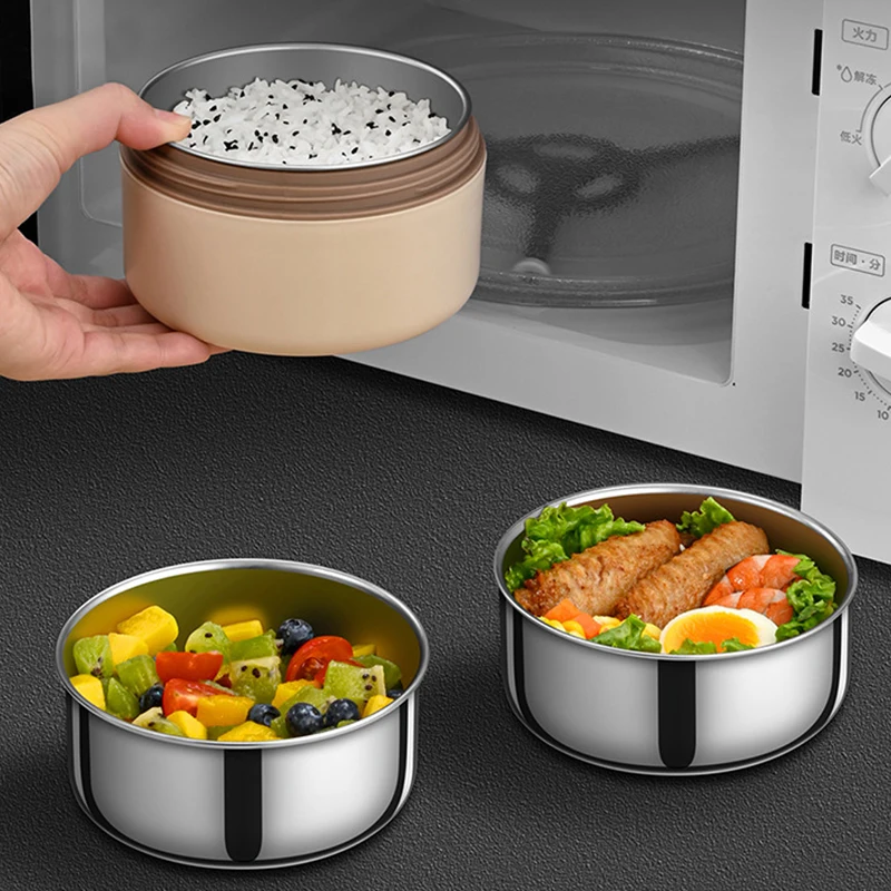 4pcs set Portable Lunch Container Set (47.5 Ounces), Stackable 304 Stainless Steel Bento Box with Utensils - view 3