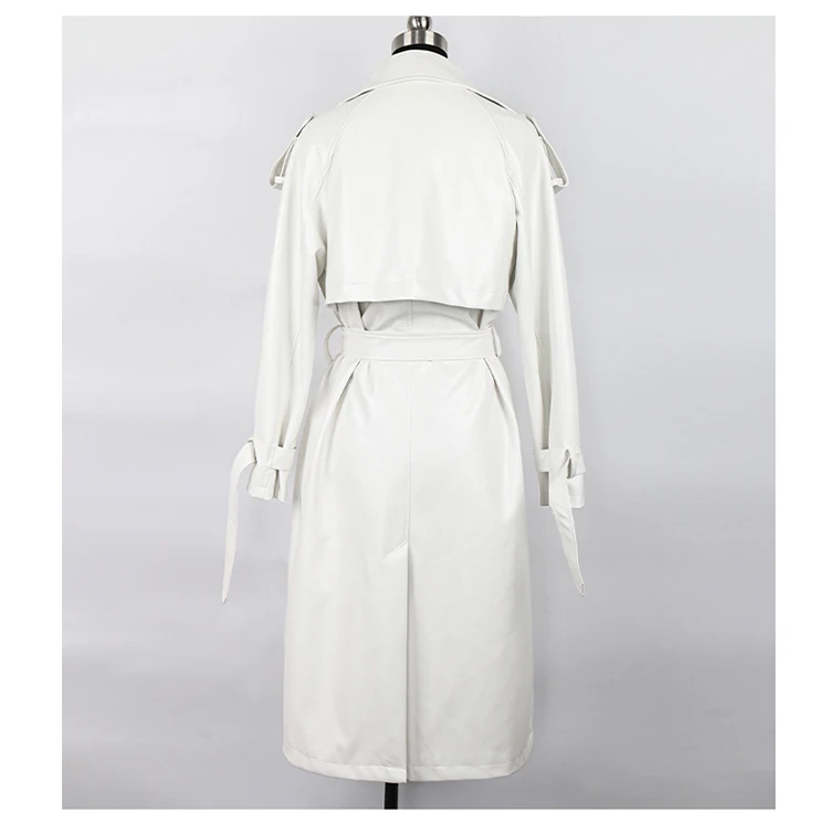 Nerazzurri Spring Black Oversized Long Waterproof Leather Trench Coat for Women 2021 Long Sleeve Loose Korean Fashion Clothing