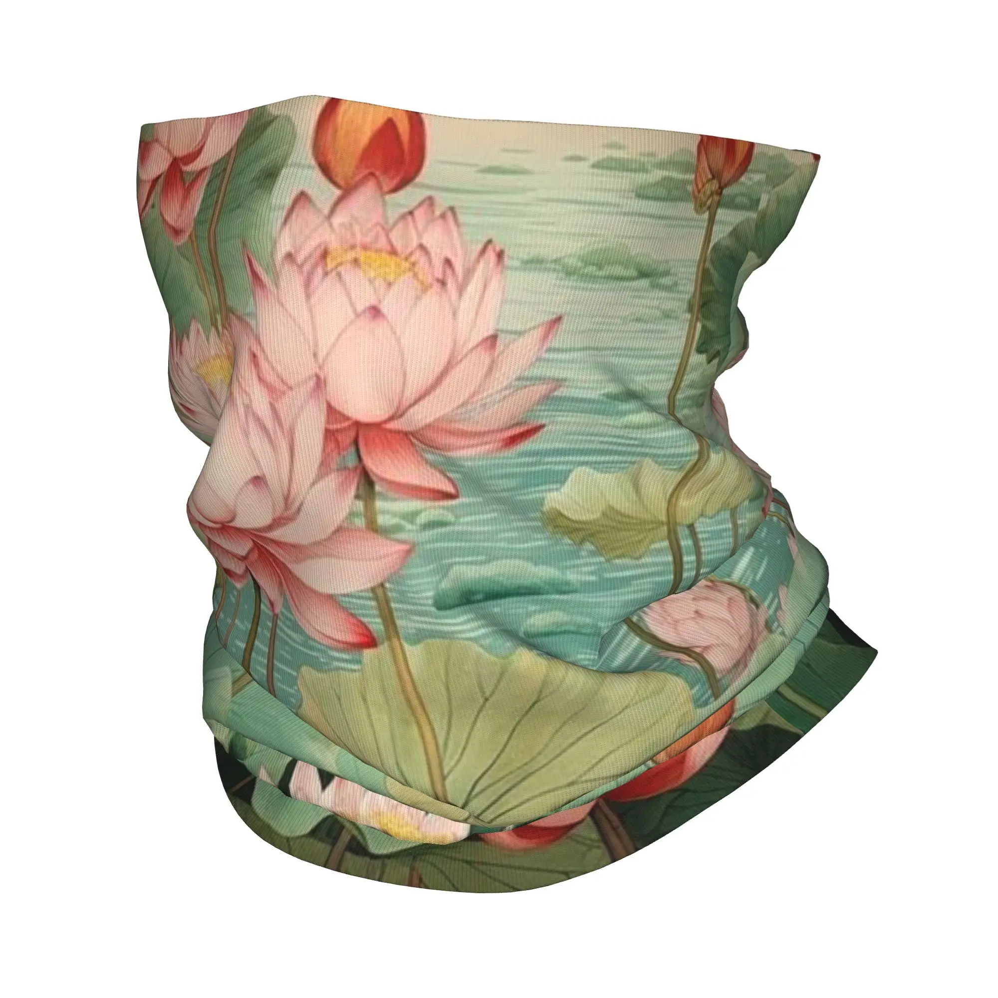 

Красивая розовая бандана с дизайном лотоса, многофункциональная маска-шарф с принтом, маска для лица для бега, для мужчин, женщин и взрослых