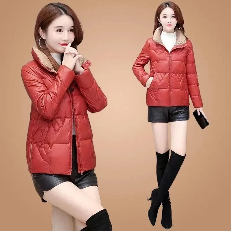 Fashion Unten Gepolsterte Jacke Kurze Frauen Parkas Mantel 2022 Neue Dicke Warme Baumwolle Mantel Herbst Winter Jacke Outwear Rot Schwarz weibliche