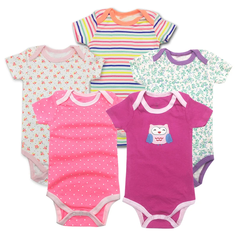 5 teile/los Baby Bodysuit Neugeborene Jungen Mädchen Körper zufällig 3 Pack 3 6 9 12 18 24 Monate Kleinkind Kurzarm Kleidung