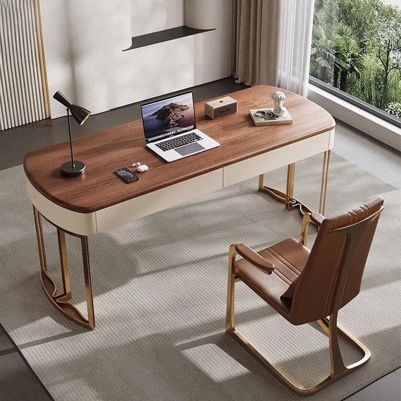 

Modern study writing desk simple home designer advanced inductor computer desk Italian minimalist office desk light luxury