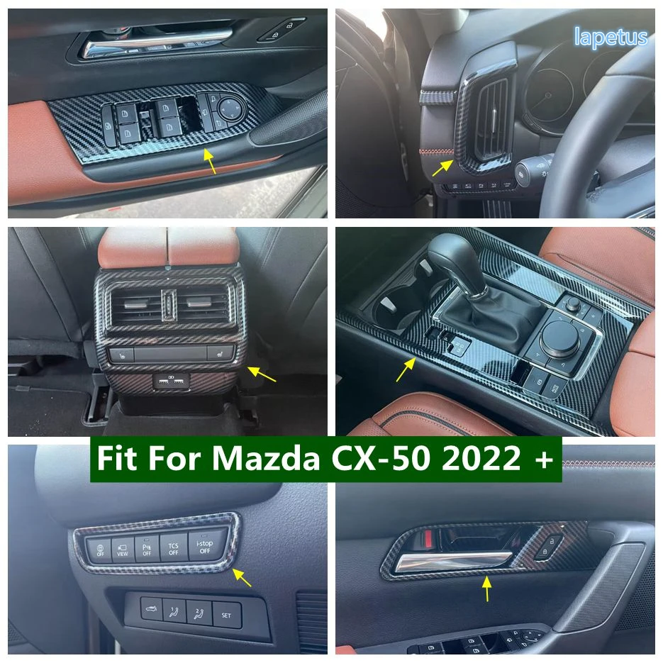 

Window Lift Button / Gear Shift Panel / Air Outlet Cover Trim For Mazda CX-50 2022 - 2024 Carbon Fiber Car Interior Accessories