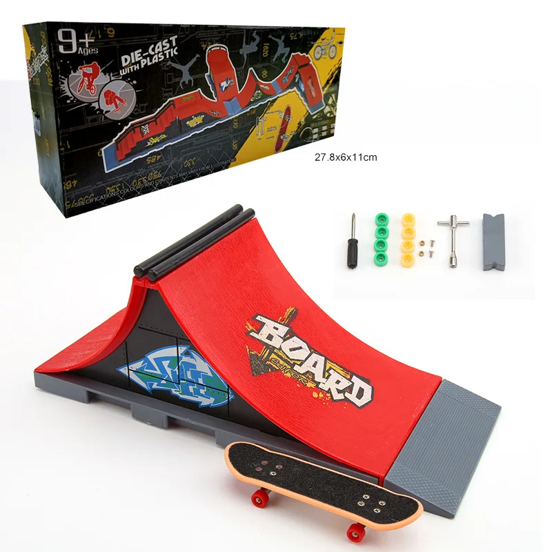 1 pz fai da te Finger Skatepark Professional Tech Practice Deck Platform Stunt Finger Skateboard assemblare rampa Park kit giocattoli