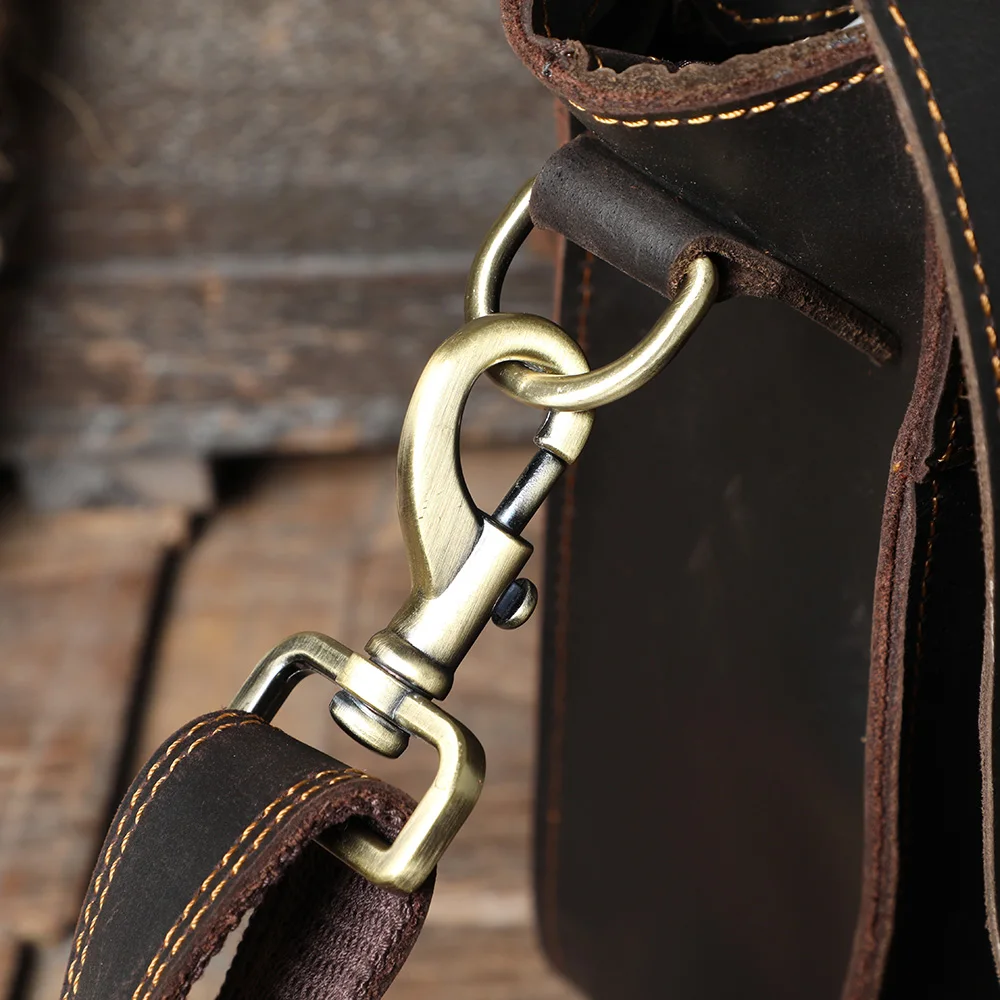 S.WORKER Retro Vollnarbenleder-Handtasche für Herren | Klassische Business-Aktentasche – Detail 11