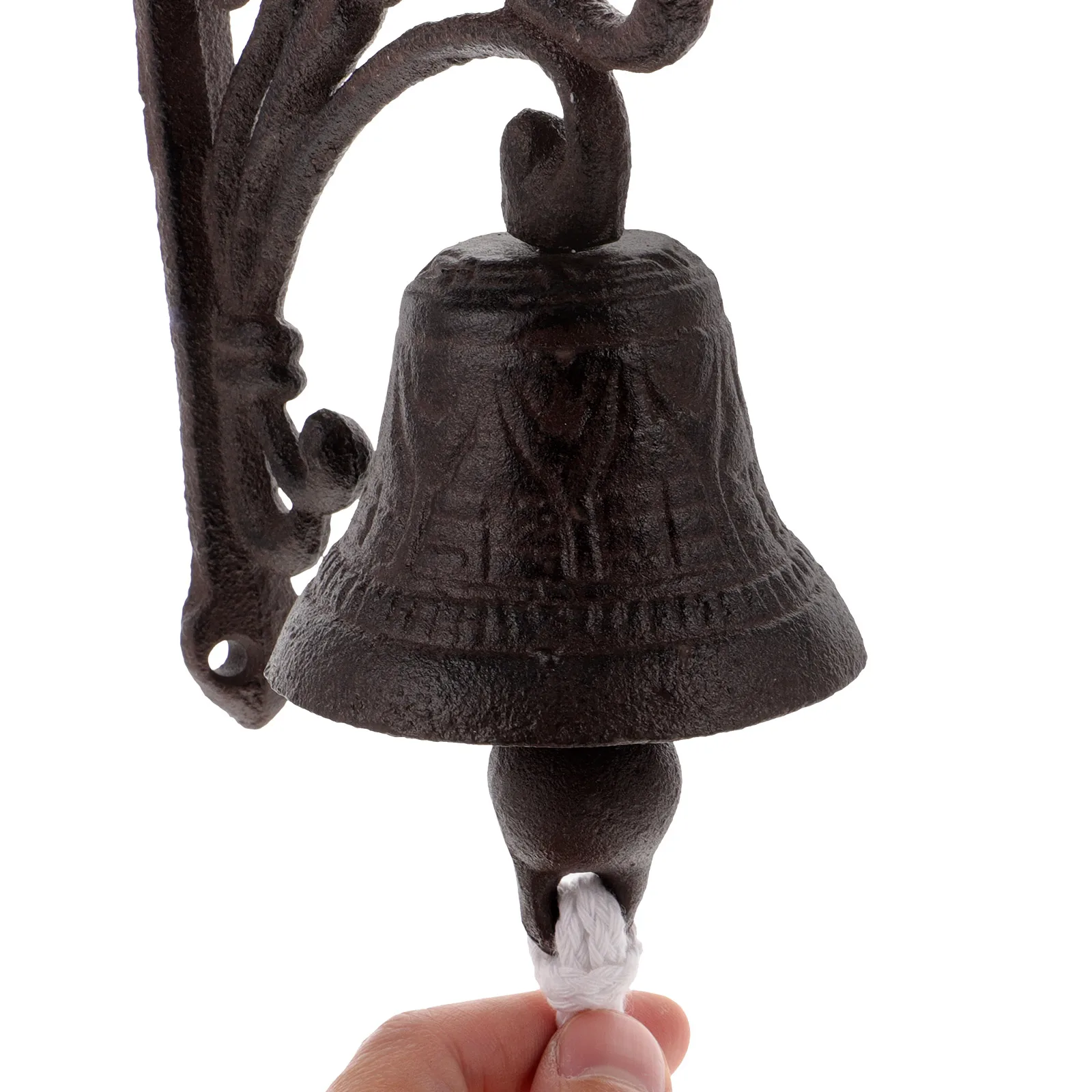 

Vintage Iron Door Wall Hanging Bell Retro Style Rustic Outdoor Garden Decoration Hand Shaking Bell For Home Coffee Shop School