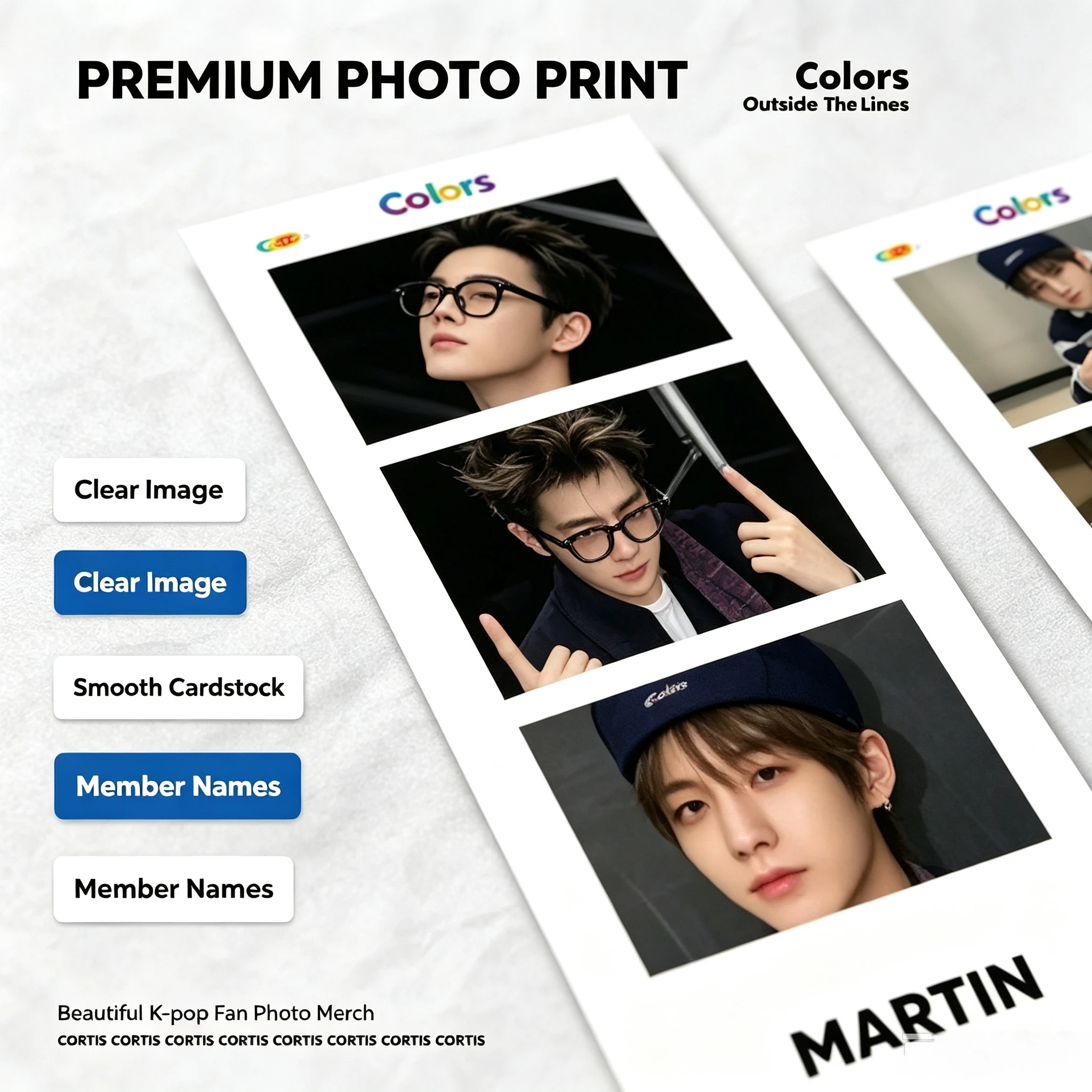5pc Kpop CORTIS Member 4-Cut Photocard Bookmark Ins Style Book Marker Concert Souvenir Fans Gift