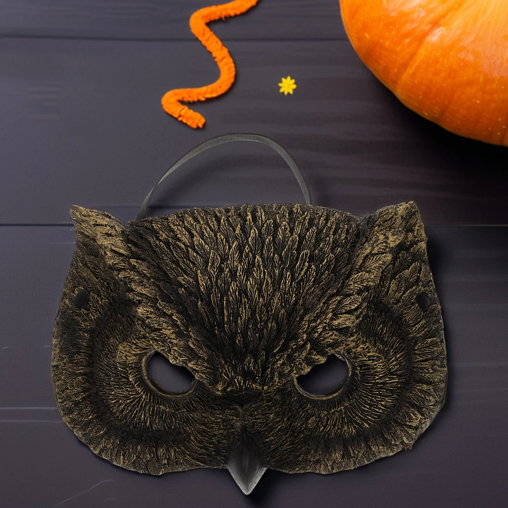 

2pcs Owl Mask Halloween Masquerade Adult Kids Costume Props Lightweight PU Foam Half Masks Skin Friendly Safe Reliable Extended