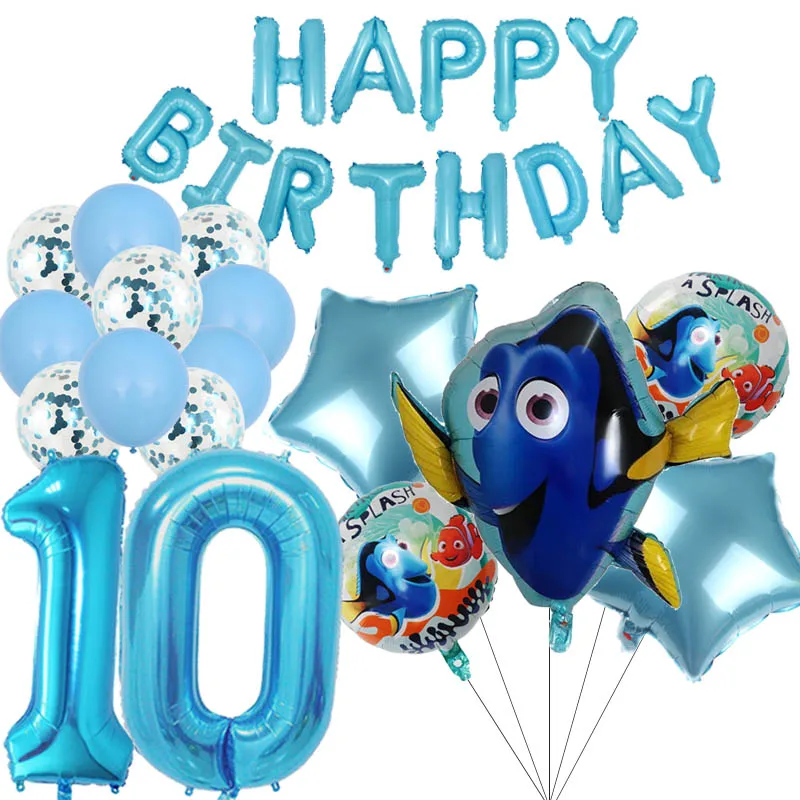 

Dory Finding Nemo Foil Balloon Fish Blue 32inch Number Ballon Birthday Party Decoration Supplies Baby Shower Home Garden Boy Toy