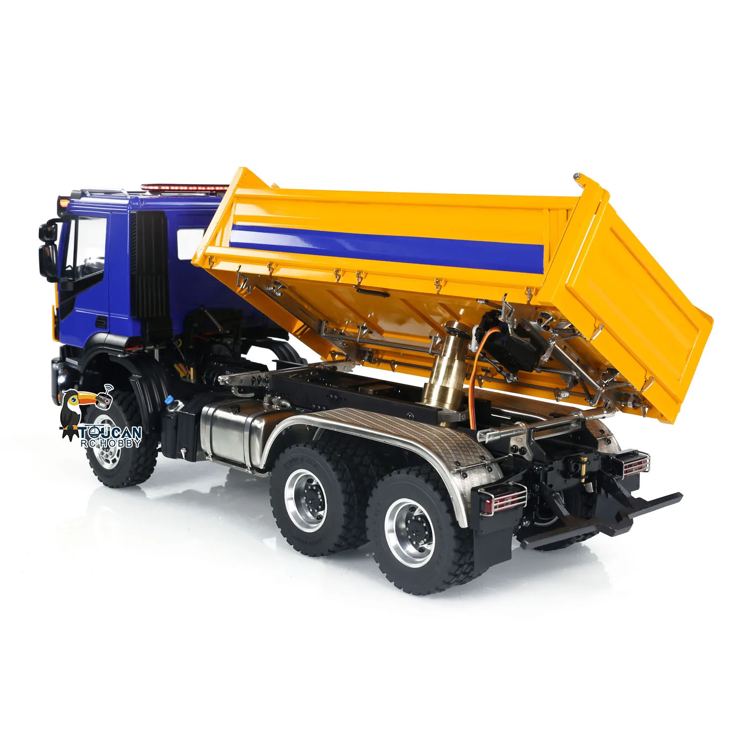 1/14 LESU RC Trailer 2 เพลาไฮดรอลิกโลหะ Full รถพ่วงไฟฟ้าสนับสนุนขา Self-dumping รุ่นรถบรรทุกรถก่อสร้าง