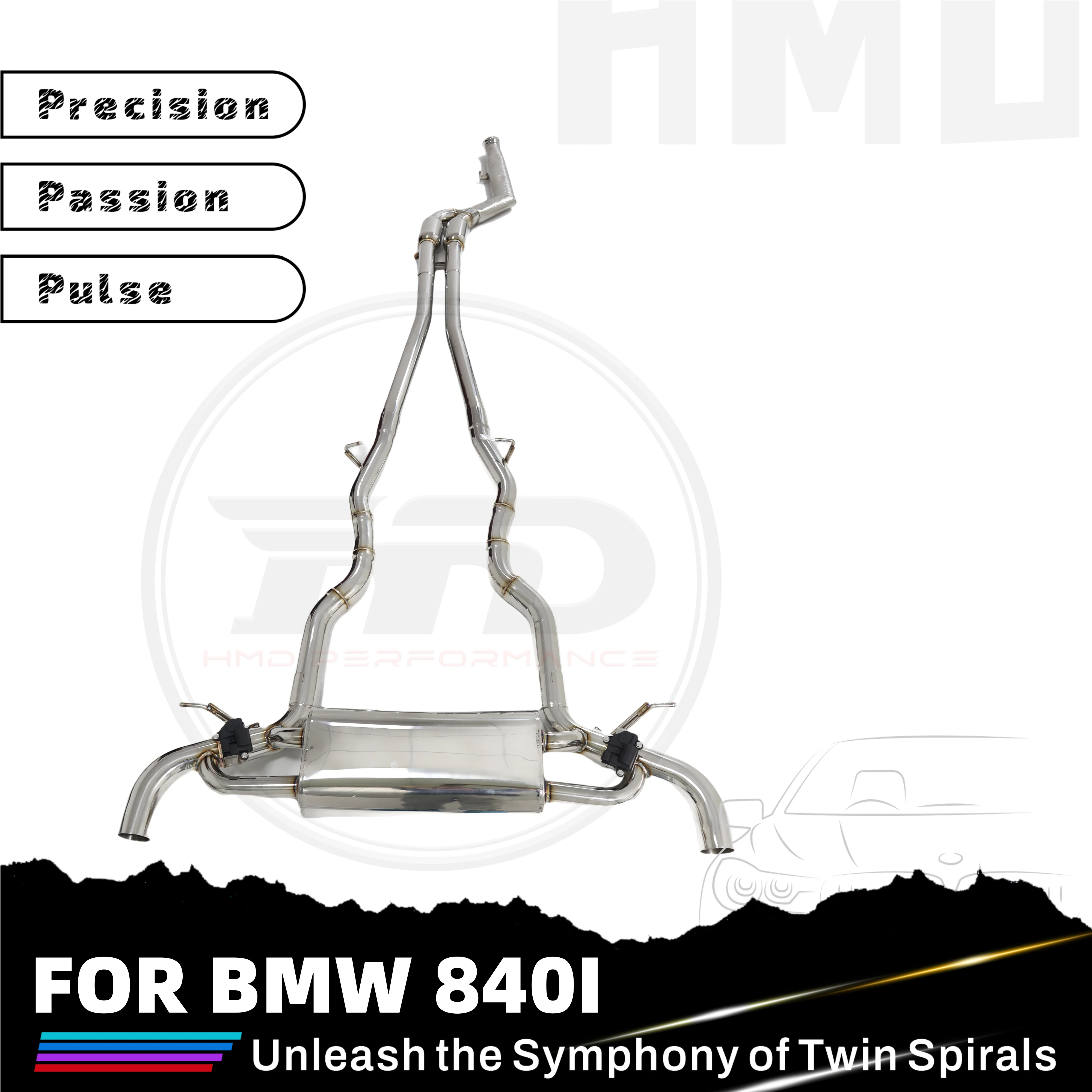 

For BMW 840i G14 G15 G16 B58 Engine 3.0T 2019+ Muffler With Valve HMD Stainless Steel Exhaust System Performance Catback