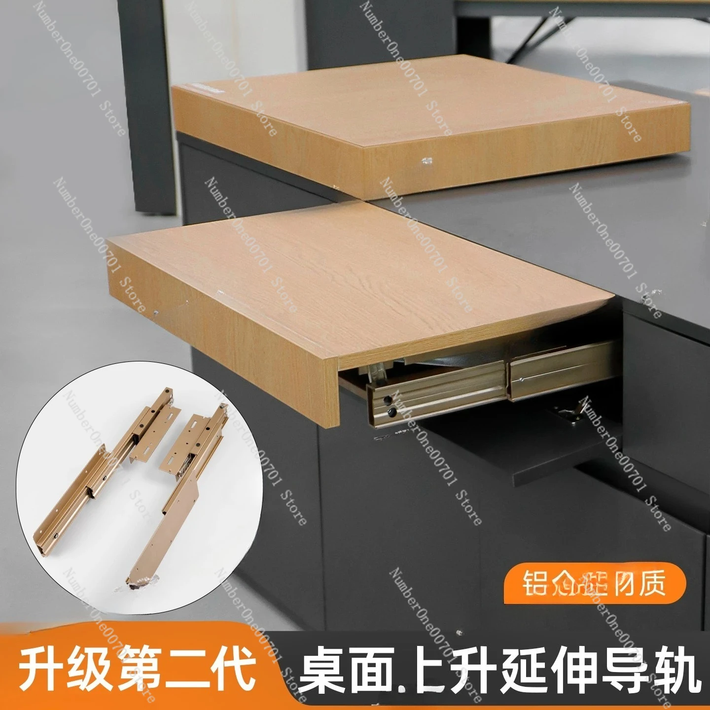 Rising Table Top Sliding Rail Hardware Kit Buffering Extension Track for Dining Table Desk Folding Table Mechanism
