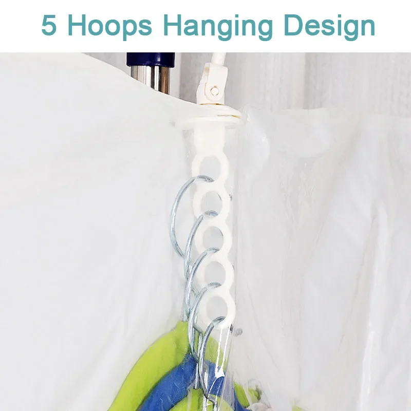 Kleren Vacuüm Opbergzakken Voor Thuis Max Ruimtebesparend Opknoping Type Gratis Pomp Stofdicht Vochtbestendig Creaseproof Ruimte Saver Bag