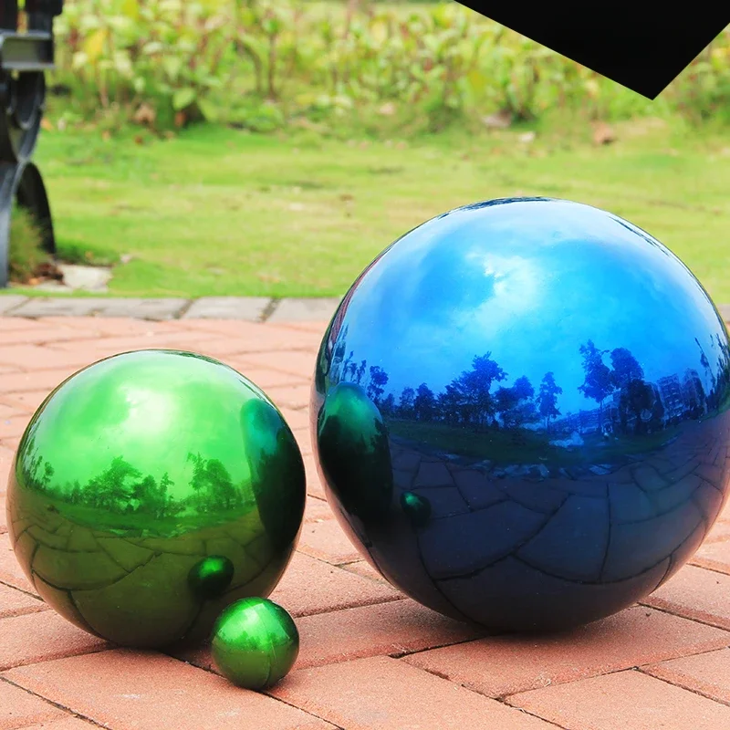 Electroplate Deco Ball 304 Stainless Stell Blue Mirror Gold Round Hollow Hanging Balls Birthday Decoration