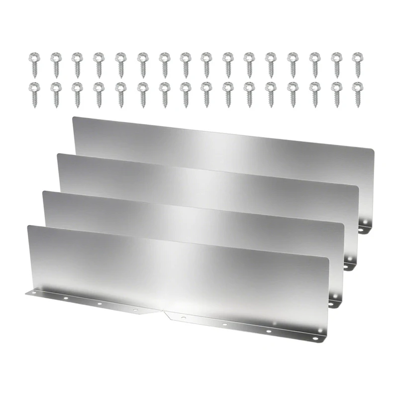 4Pcs Rainwater Valley Gutter Splash Guard Rain Drip Gutter Guard,Rain Drip Gutter Guard For House Shingle Roofs Corner