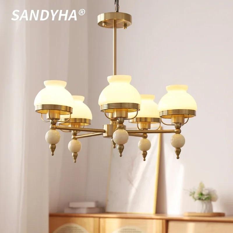 

SANDYHA Classical French Bedroom LED Pendant Light Modern Creative Designer Suitable For Living Room Restaurant Study Home Decor