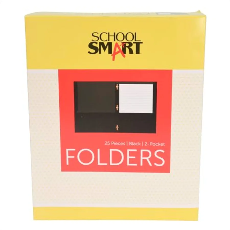 

2Pocket Folders with Fasteners Black Pack of 25