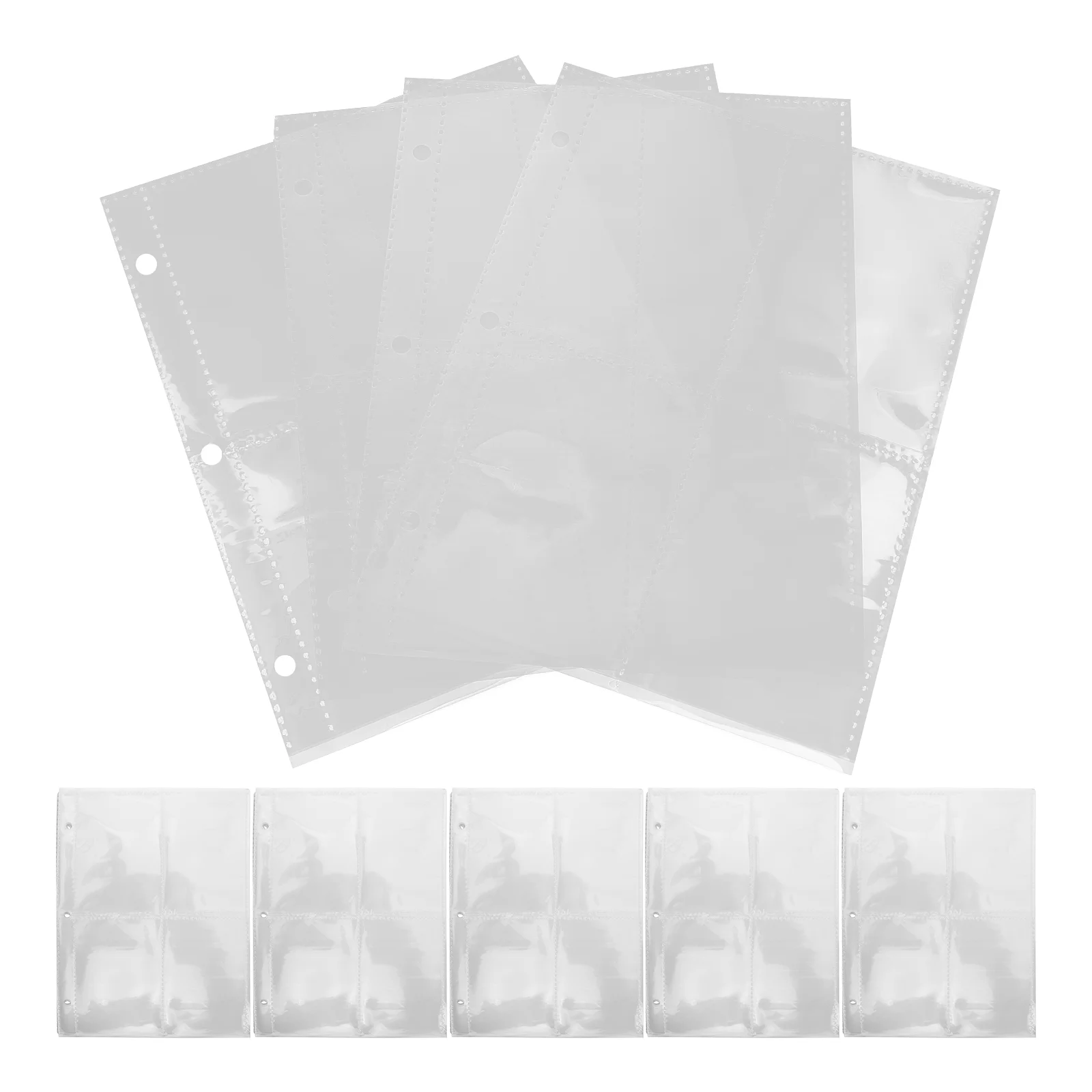 

50pcs Card Sleeves Binder Sheets Pockets Baseball Card Sleeves 3 Holes Trading Card Pages Sleeves For Sport Cards Game Cards