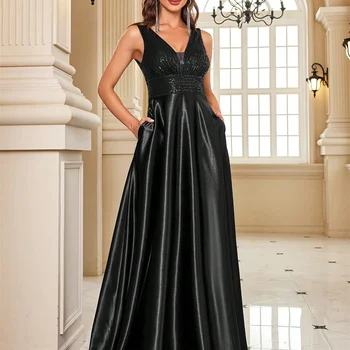 Abito da sera elegante con paillettes per donna 2024 Abito d...