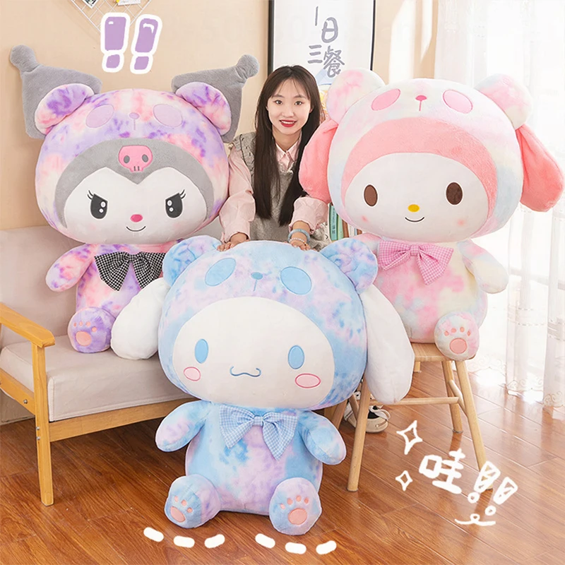 

Sanrio Kawaii Tie Dye Kuromi плюшевая игрушка размера My Melody Cinnamoroll мягкая кукла серии мягкие игрушки для детей подарок на день рождения и Рождество