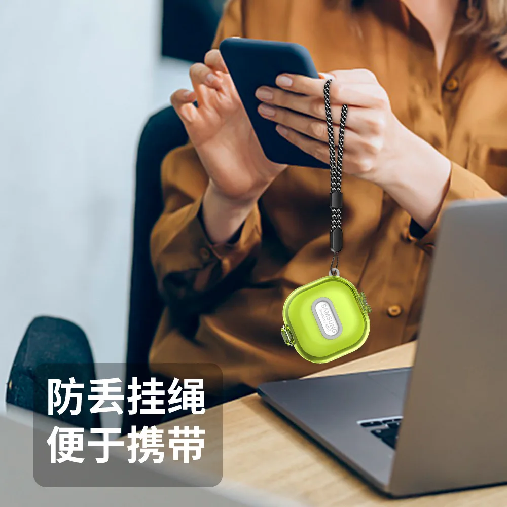 Прозрачный чехол для Samsung Galaxy Buds 2 Pro/Buds 2/Buds Live, прозрачный протектор buds2 с ремешком для buds pro