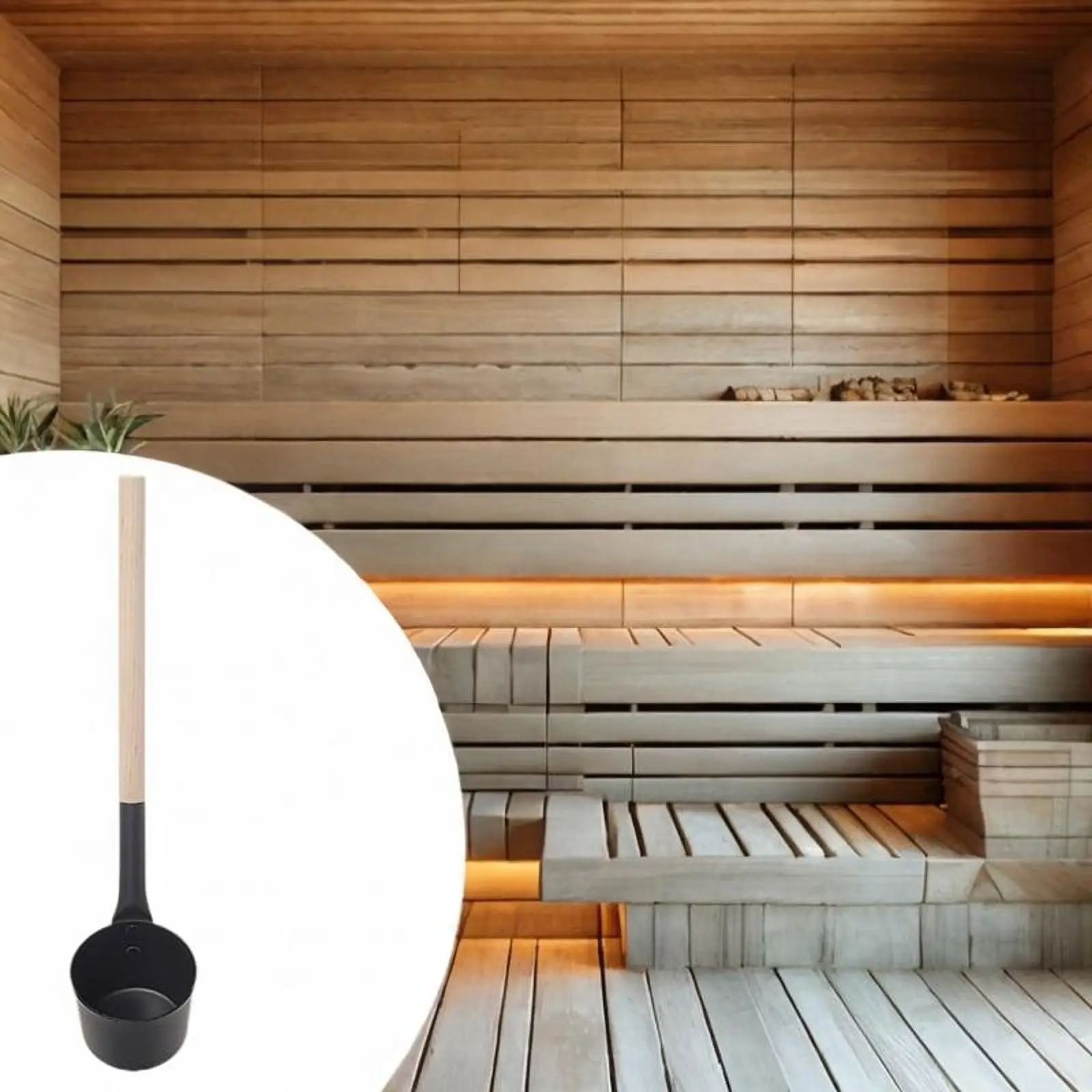Saunapflöffel aus Aluminium, Zubehör, praktisch, große Kapazität, einfache Sauna-Wasserkelle, Wasserschöpflöffel für Badezimmer, Dampfbad, Badewanne