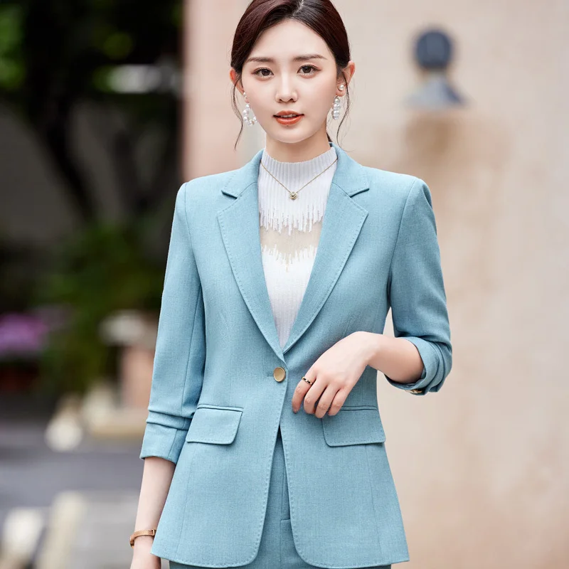 Plus Size 5XL Formal Elegant Business Suits Pantsuits Women Office Work Wear Blazers Career Interview Professional Outfits