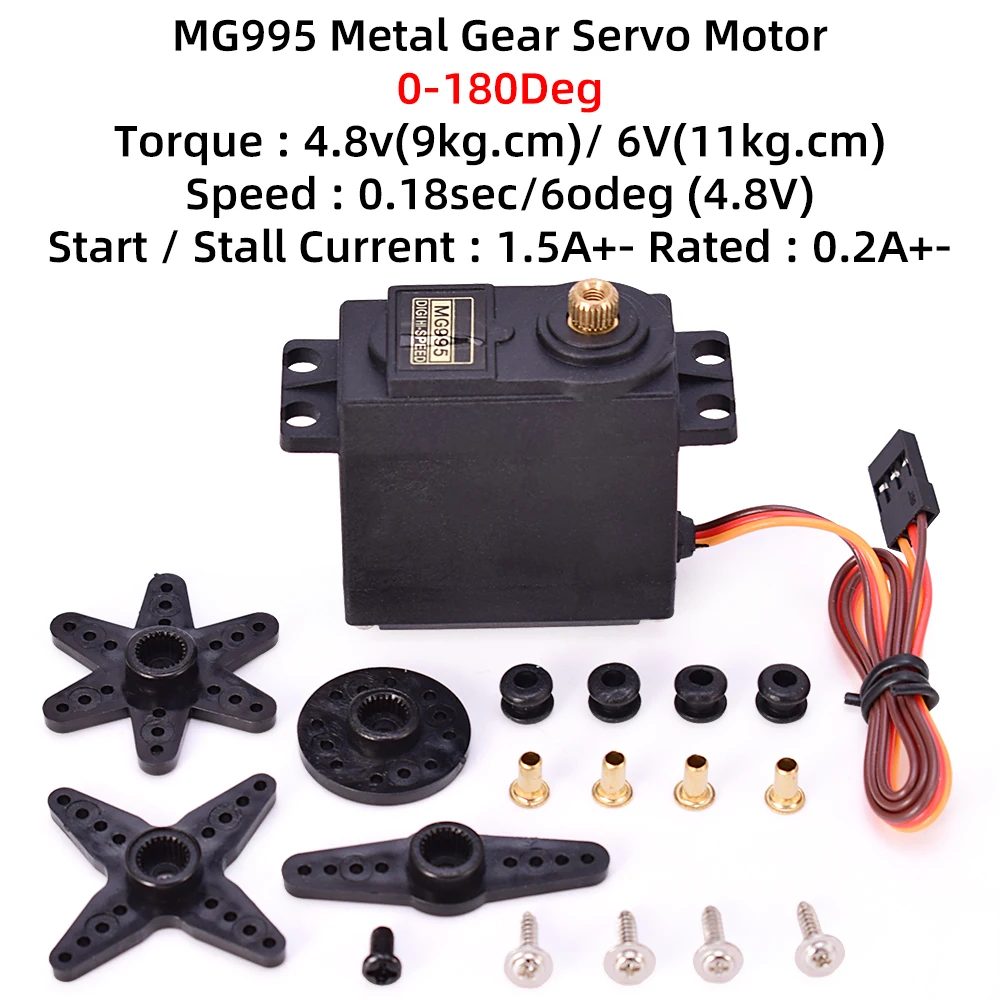 MG995 MG996r SG90 9g MG90s Metaal/Plastic Gear 180 Graden Micro Servomotor Set voor RC Vliegtuig Vaste vleugel Vliegtuigen model telecontro