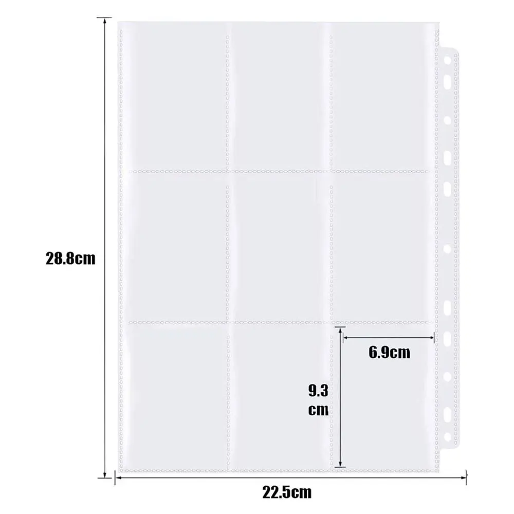 90 Pockets Trading Card Sleeve & A4 Card Collection Pocket, Suitable for 2/3/4 Ring Binders, Used for Card Collection