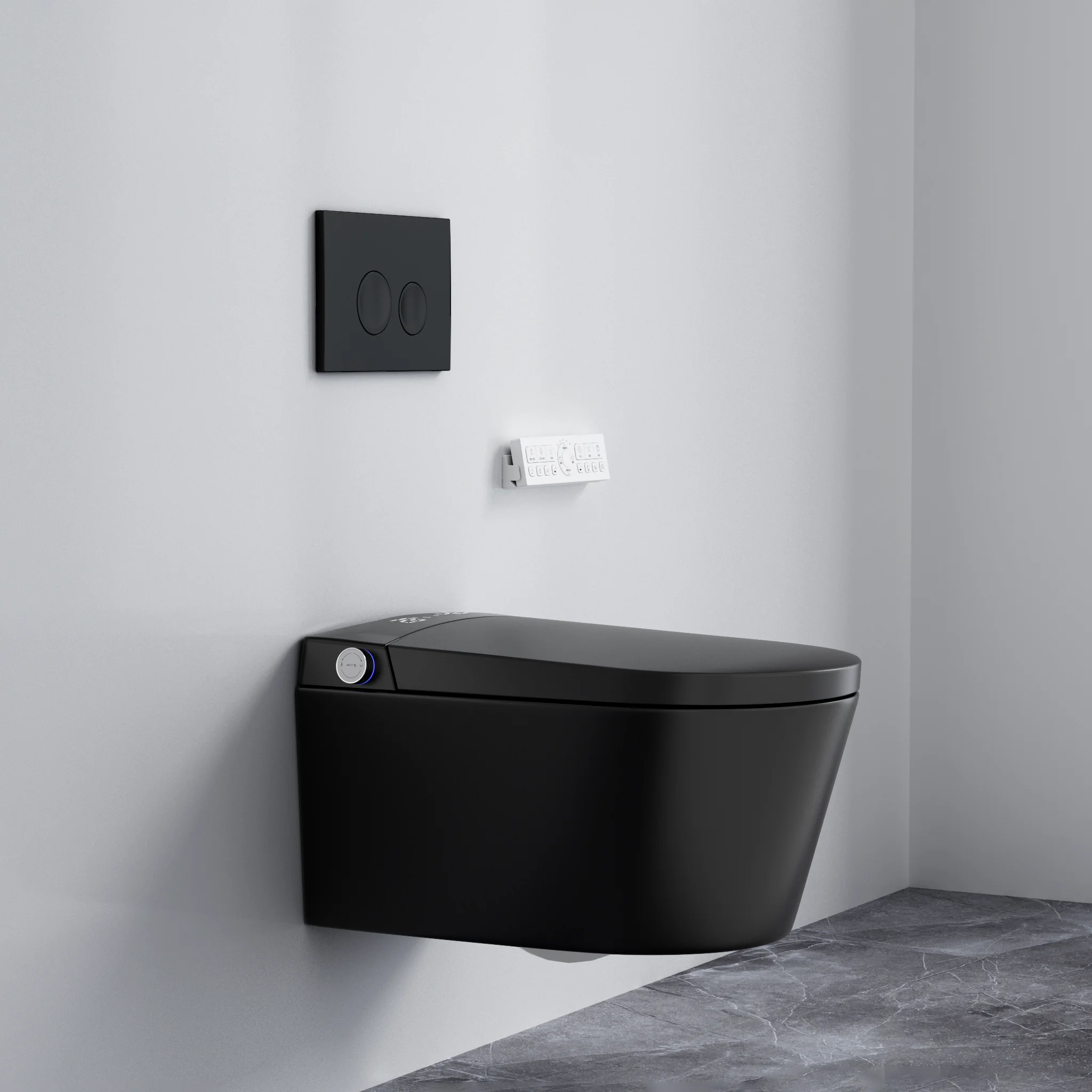 Watermark Smart Wall-Mounted Intelligent Toilet Bowl P Trap Automatic Toilet Cistern with Remote Control and Seat Heating