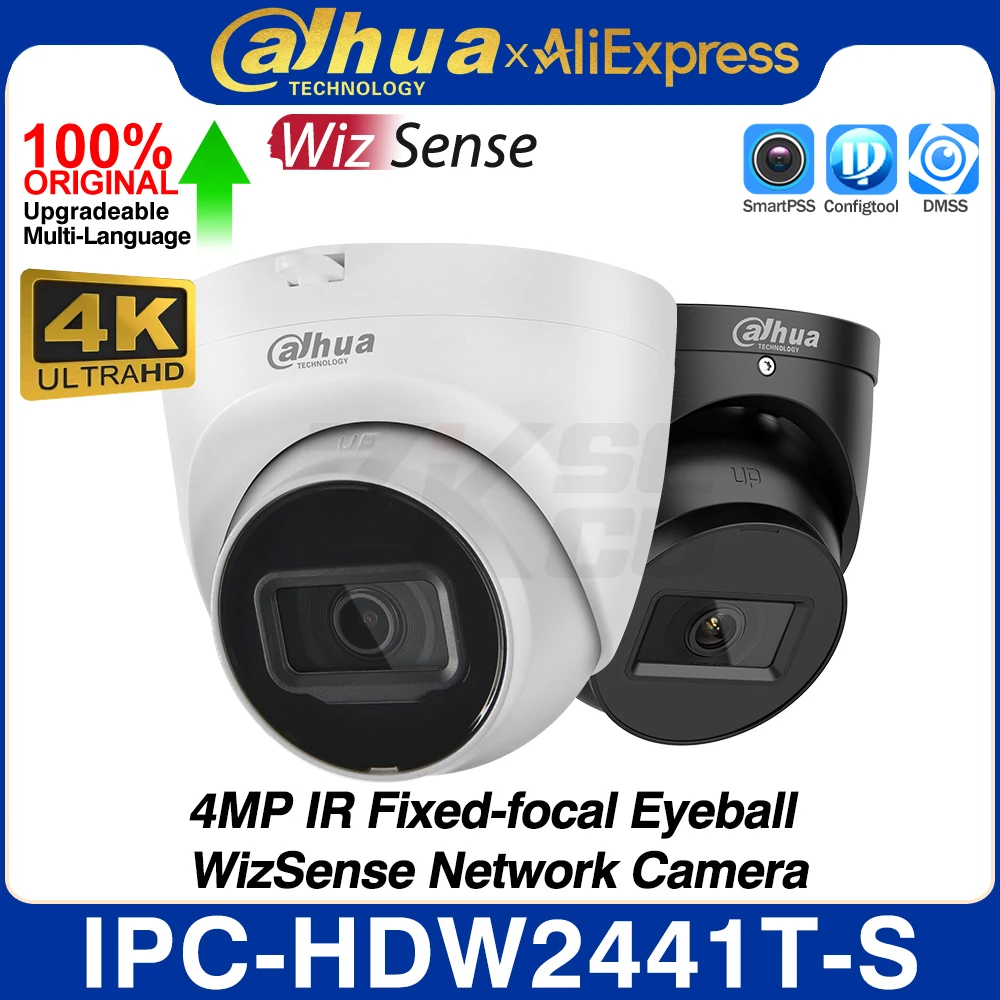 

Оригинальная сетевая IP-камера Dahua IPC-HDW2441T-S, 4 МП, 2K, WizSense, ИК-камера, 30 м, встроенный микрофон, слот SD, SMD Plus IVS POE H.265 IP67