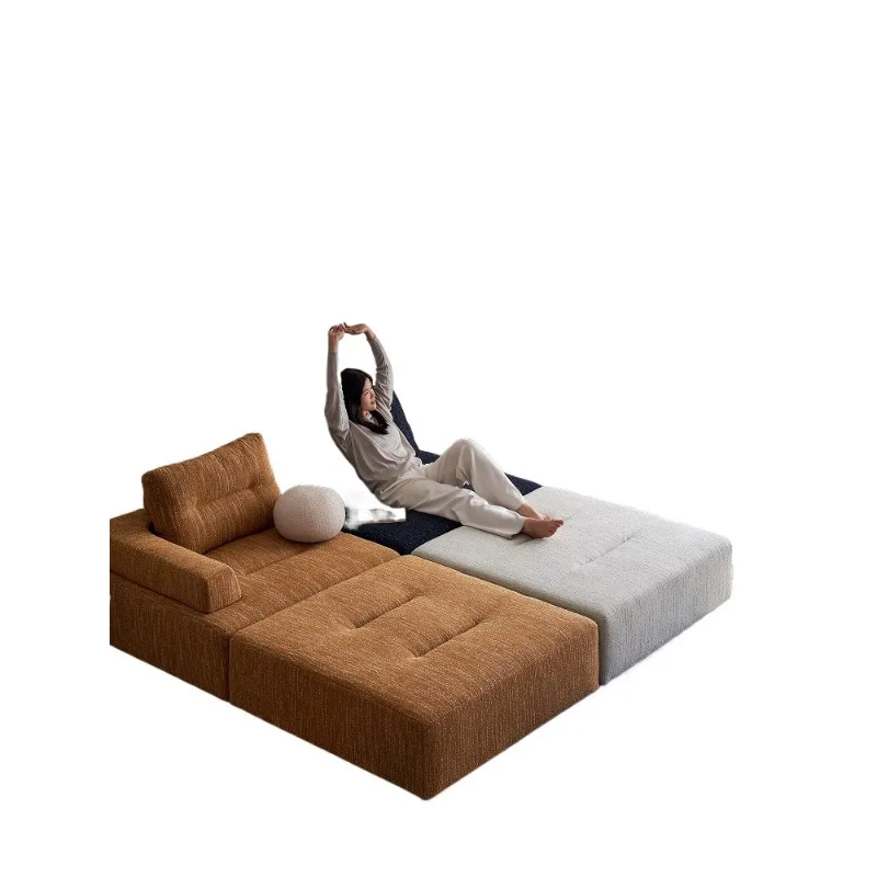 

Fabric sofa down filled wabi sand wind, creative free combination module simple wind