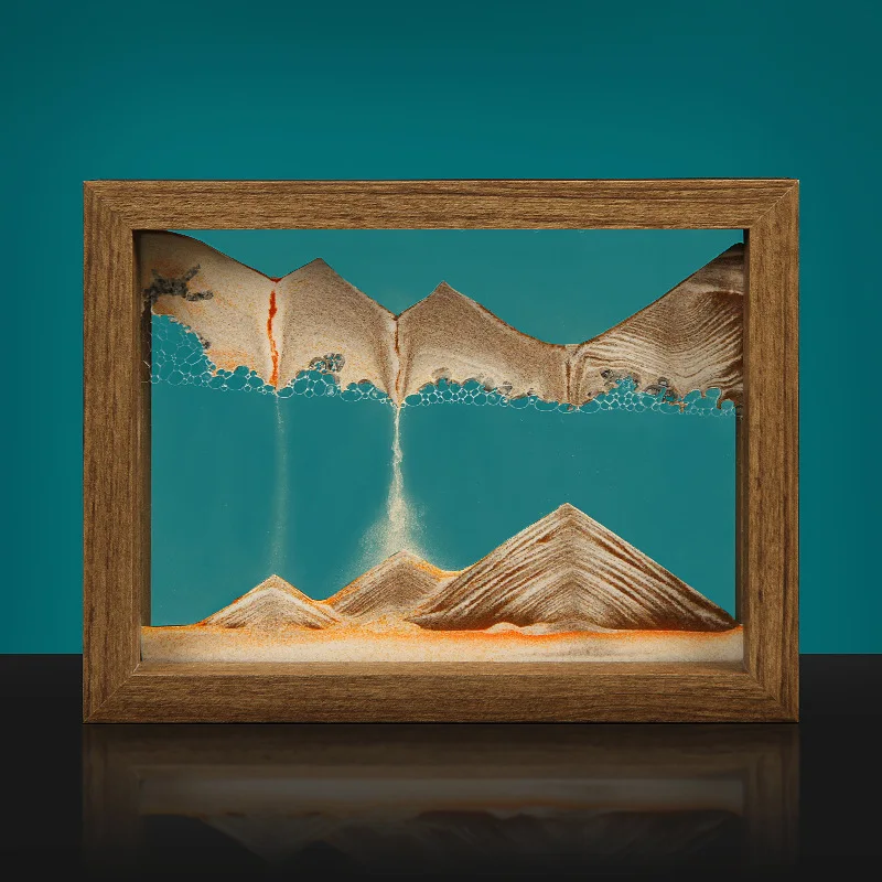 Kinetic Sandscape Moving Sand Art Picture 3D Dynamic Quicksand Liquid Hourglass Flowing Sand Painting Home Decor Gifts