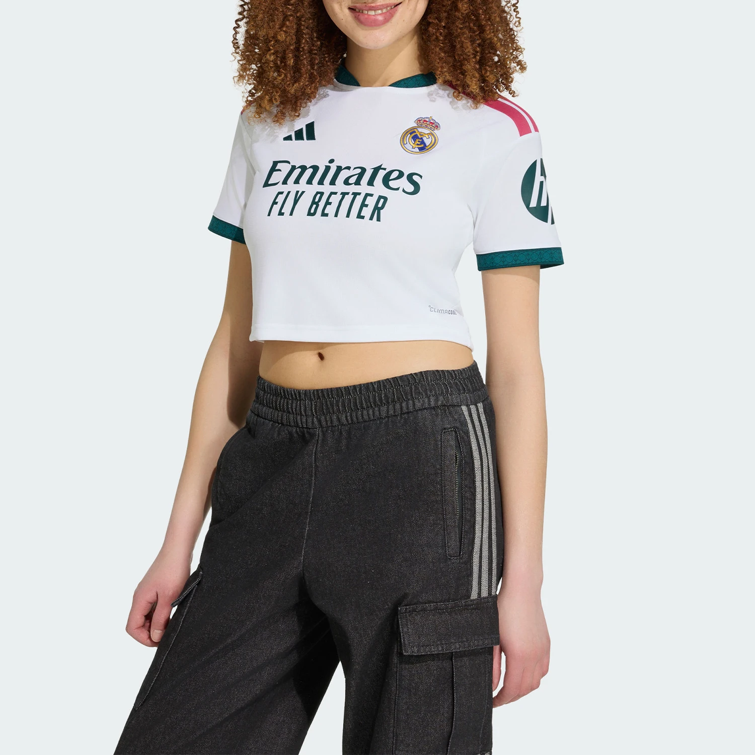 Adidas genuine women's sports short sleeved breathable knitted embroidered short sleeved T-shirt KC4237