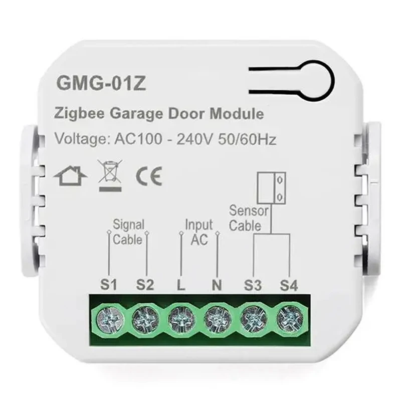 1 Piece Tuya Zigbee Smart Garage Door Controller White ABS App Voice Timing Control For Alexa Home