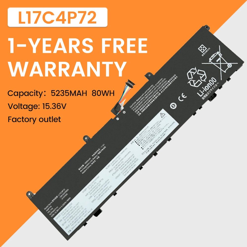 

L17C4P72 L17M4P72 Laptop Battery For Lenovo ThinkPad X1 Extreme Gen 1 2 For ThinkPad P1 1st 2nd Gen L18M4P71 01AY968