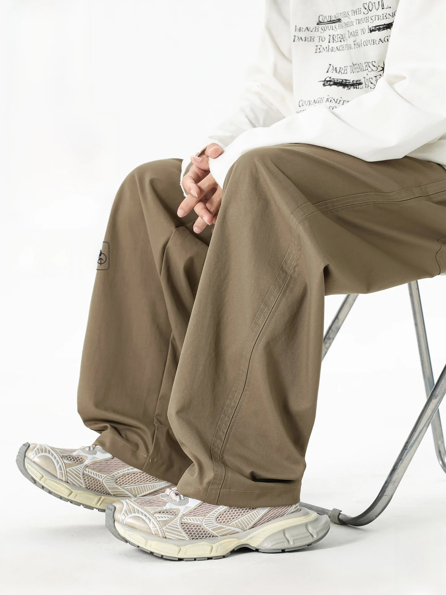 

Men's American Sle Straight Leg Pants Spring New Loose High Street Knife Breathable Polyester Fiber Casual ...