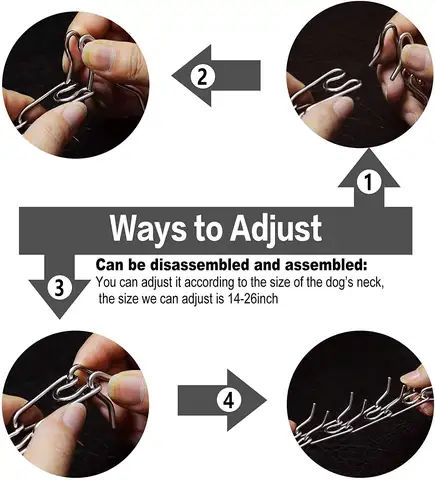 प्रशिक्षण प्रोंग डॉग कॉलर हटाने योग्य काला पालतू लिंक चेन समायोज्य स्टेनलेस स्टील धातु स्पाइक हार आरामदायक रबर टिप के साथ 8 best sales कुत्ते की चेन कॉलर - №5