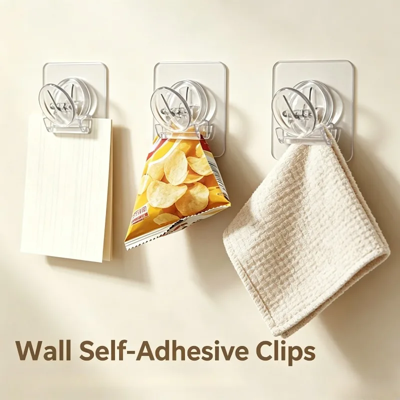 10Pc Transparent Adhesive Fridge Clips Note Memo Holder Creative Fastening Clips For Office Document Bill Fixed Storage