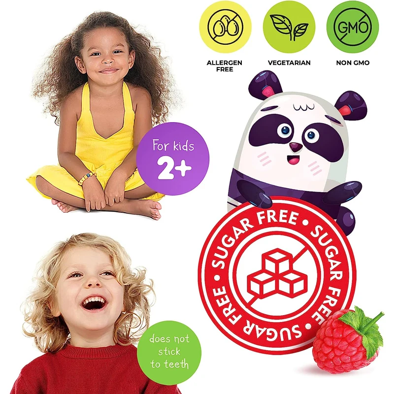 Children'smagnesiumgummiesugarfree Supplement, Geschikt Voor Kinderen En Volwassenen Met Suikervrije Magnesium Kauwtabletten (60 Verpakking)