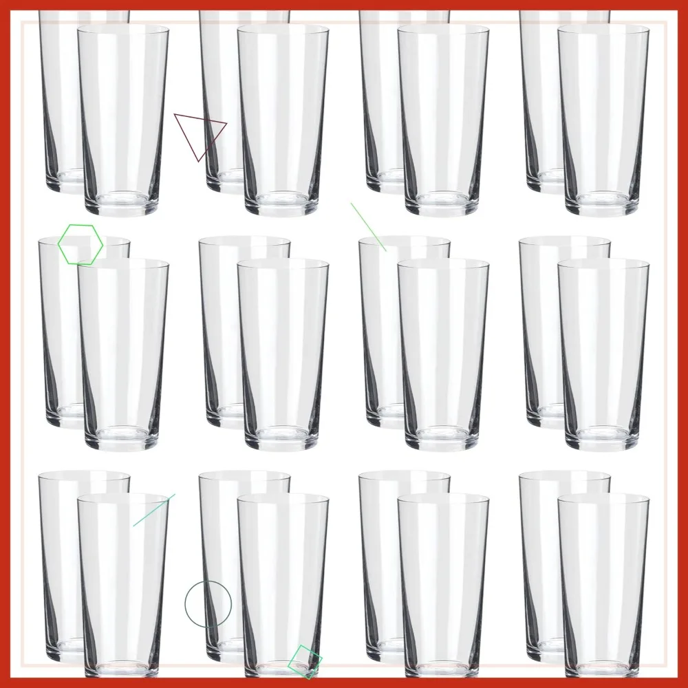 

Стаканы из боросиликатного стекла коммерческого класса, 430 мл, для микроволновой печи, прозрачные, 24 шт. в упаковке, для длительного использования