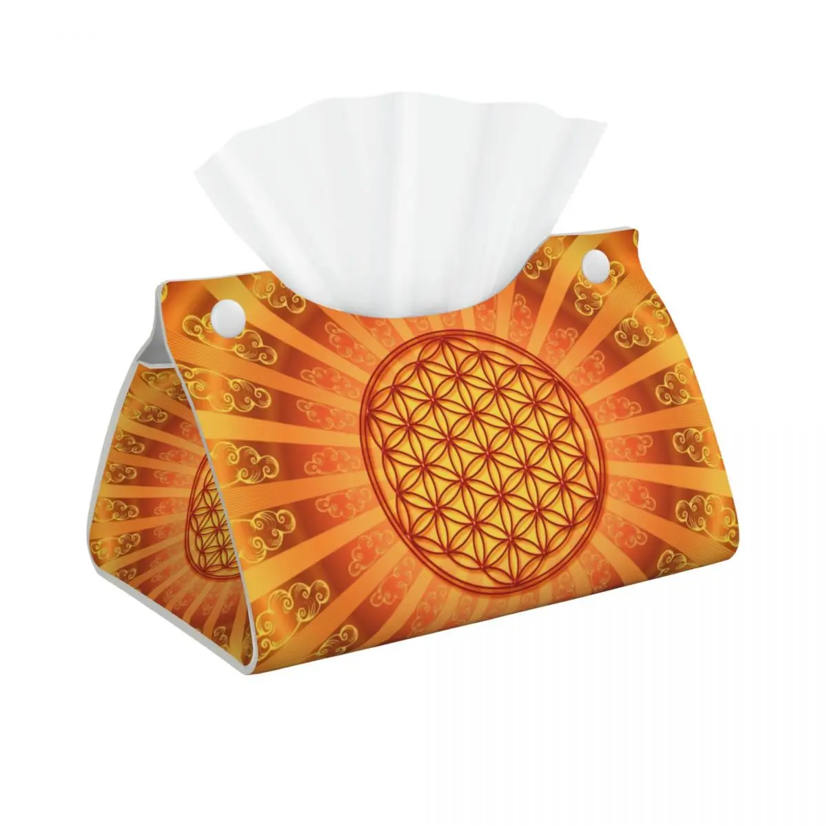 

Пользовательский цветок жизни Геометрическая Мандала тканевая коробка крышка прямоугольная плантация Держатель салфеток для лица для медитации
