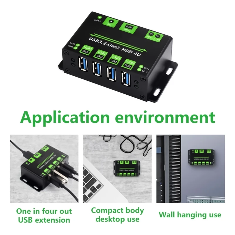 USB 3.2 Multiport Hub with Wide Power Input for Stability