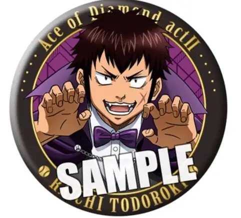 Daiya No Ace Kanemaru Shinji 58mm Iron Metal Brooch Round Icons