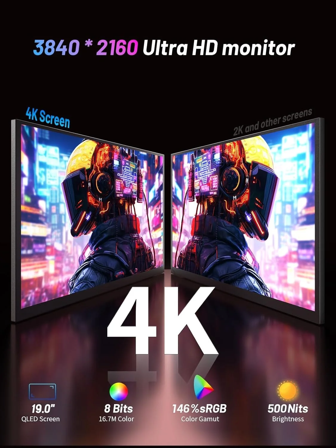 19 4K 144Hz Portable Monitor for Laptop