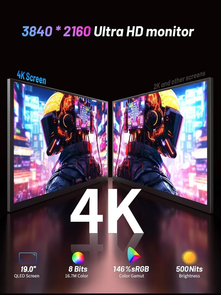 UPERFECT 19インチ 4K 144Hz ポータブルモニター